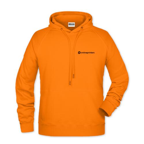 Oranger Hoodie aus Baumwollmischung mit Kapuze und Kordelzug, f�r Herren.