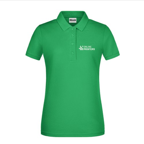Polo-Shirt fr Damen aus Stoff mit kurzer Knopfleiste.