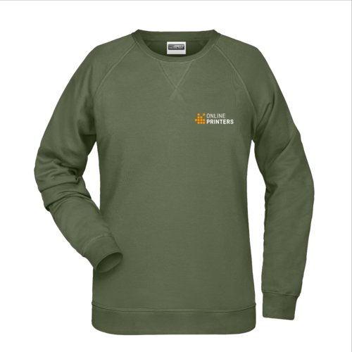 Grnes Sweatshirt fr Damen aus weichem Material mit Rundhalsausschnitt.