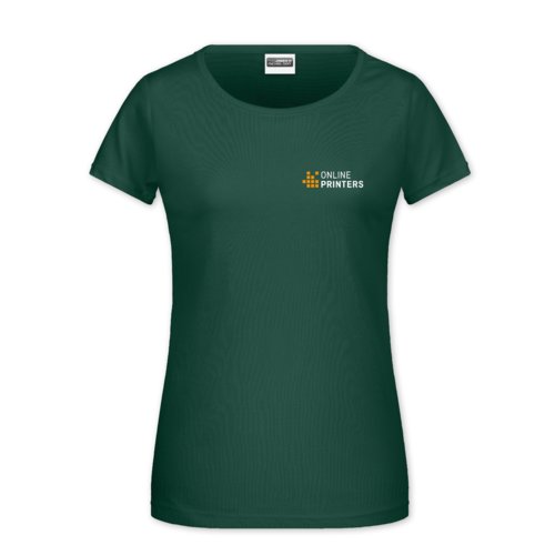 Grnes Damen T-Shirt aus Baumwolle mit kurzen rmeln.