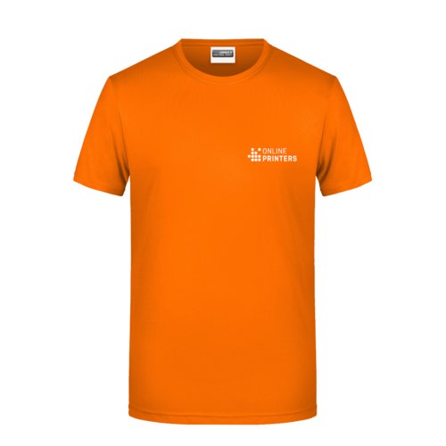 Oranges Baumwoll-T-Shirt für Herren mit kurzen Ärmeln.