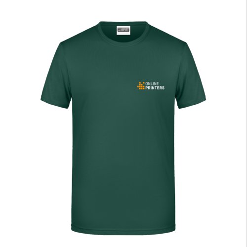Grnes Stoff-T-Shirt fr Herren mit kurzen rmeln.