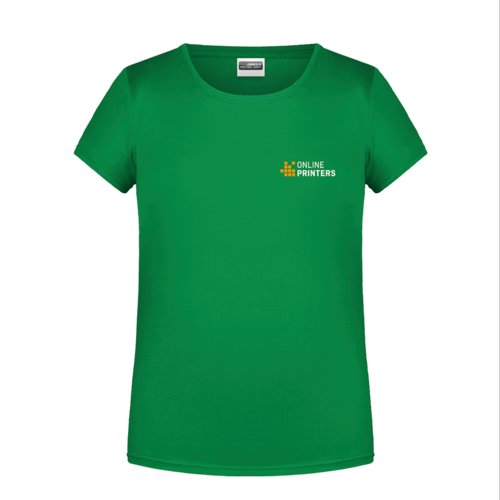 Grnes Baumwoll-T-Shirt fr Mdchen mit kurzen rmeln.
