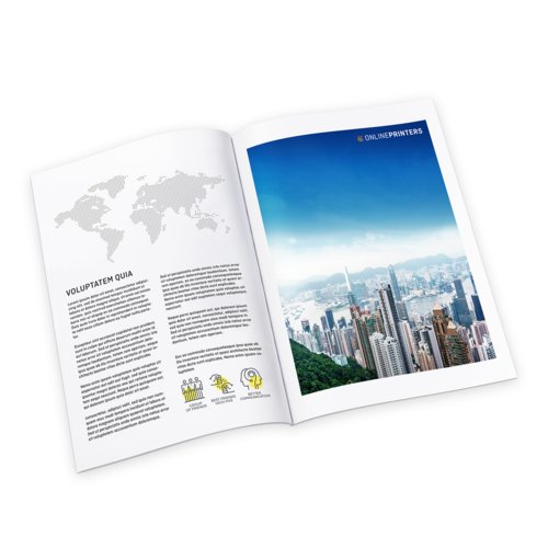 Geklebtes Papier-Magazin mit Umschlag.