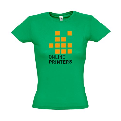 Grnes T-Shirt aus Baumwolle mit kurzen rmeln und Rundhalsausschnitt.