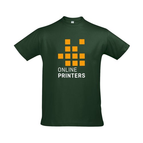 Dunkelgrnes T-Shirt aus Baumwolle mit kurzen rmeln.