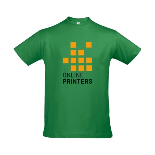 Grnes Baumwoll-T-Shirt fr Herren mit kurzen rmeln.