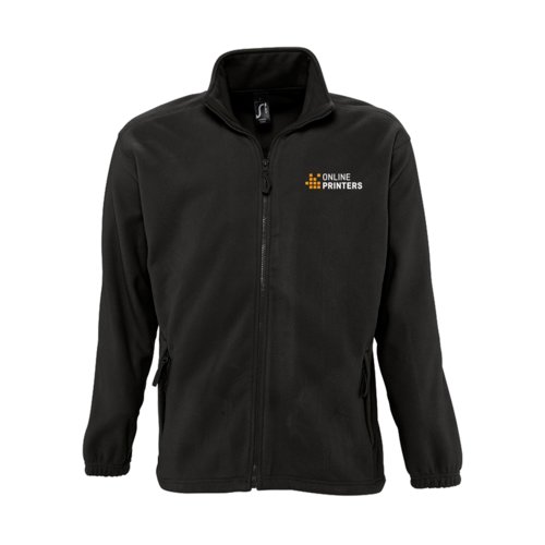 Fleece Jacke mit durchgehendem Reiverschluss und Seitentaschen.