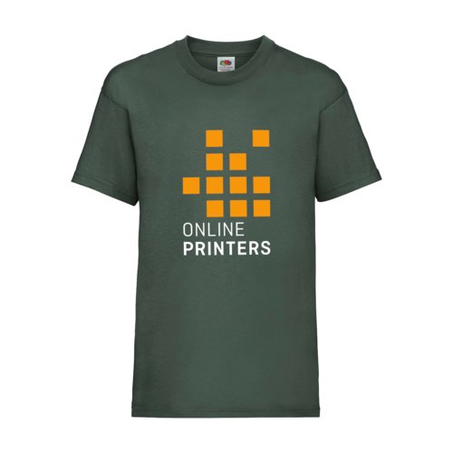 Grnes Baumwoll-T-Shirt mit kurzen rmeln und Rundhalsausschnitt.