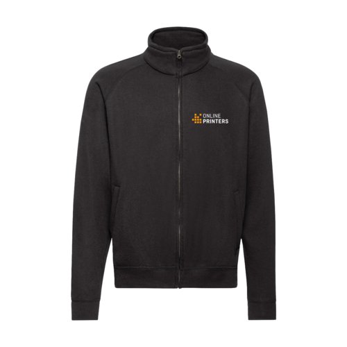 Sweatjacke mit durchgehendem Reiverschluss und Seitentaschen.