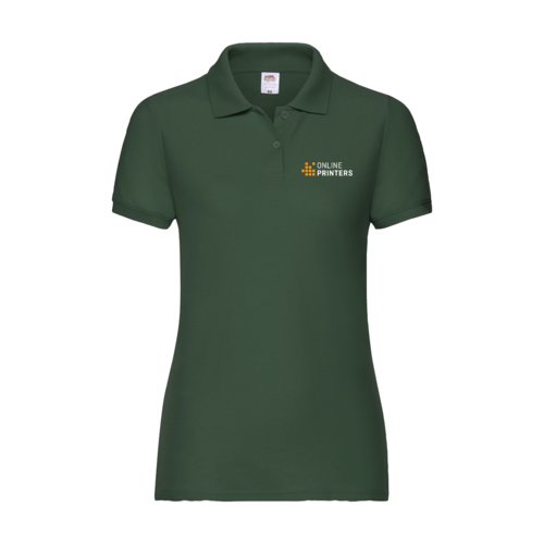 Grünes Polo-Shirt aus Baumwolle für Damen mit kurzer Knopfleiste.