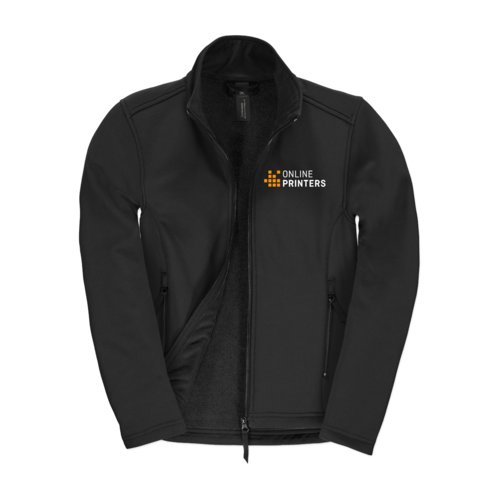 Softshelljacke mit Reiverschluss und Taschen.