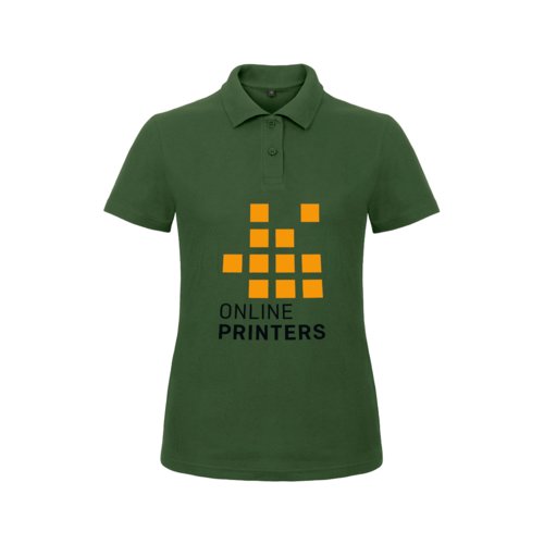 Grnes Poloshirt mit kurzer Knopfleiste und kurzem Arm.