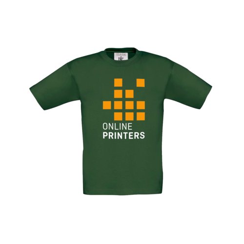 Grünes T-Shirt aus Baumwolle mit kurzen Ärmeln.
