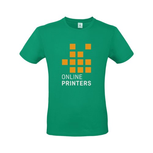 Grnes Baumwoll-T-Shirt mit kurzen rmeln und Rundhalsausschnitt.