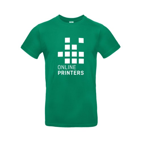 Grünes Baumwoll-T-Shirt mit kurzen Ärmeln.