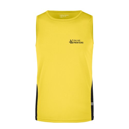 Gelbes/Schwarzes Tanktop aus Polyester für Herren.