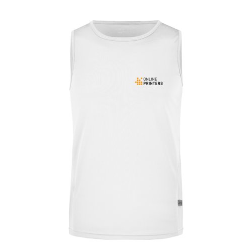 Weisses Tanktop aus Stoff fr Herren.