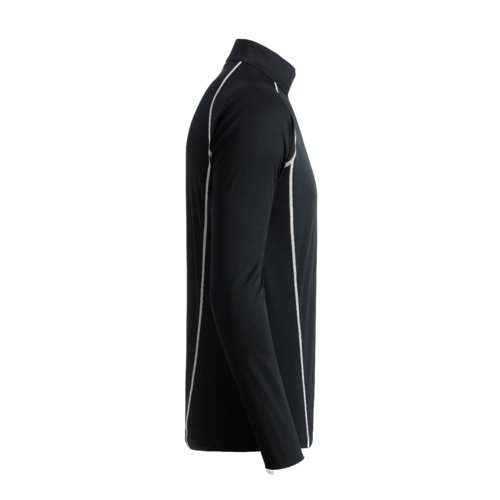 Schwarz-weißes Polyester-Langarmshirt mit sportlichem Schnitt.