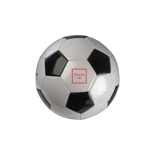 Schwarz-weißer Fußball aus synthetischem Material.