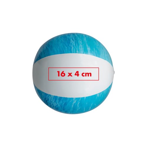 Blauer Kunststoff-Strandball, aufblasbar.