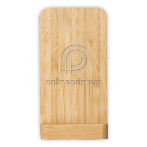 Helles Holz, kabelloses Ladegerät mit Ständerfunktion.