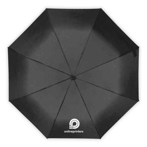 Schwarzer Regenschirm mit manuellem ffnungsmechanismus.