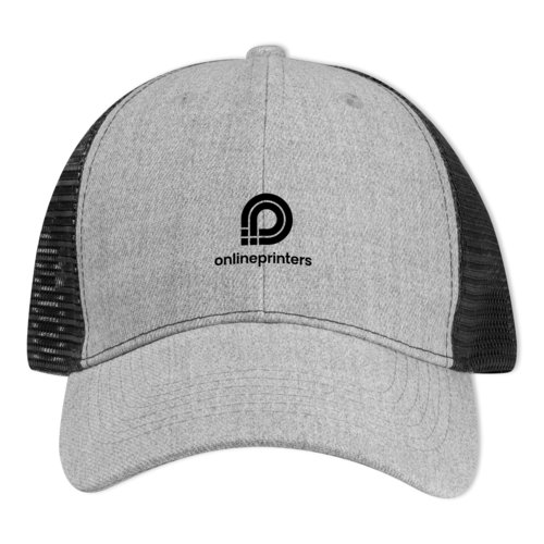 Graue Baseballcap aus Stoff mit Netz-Einstzen.