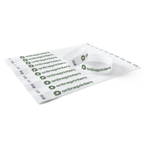 Weies Tyvek-Armband mit fortlaufender Nummerierung.