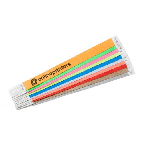 Tyvek-Armbnder mit fortlaufender Nummerierung.