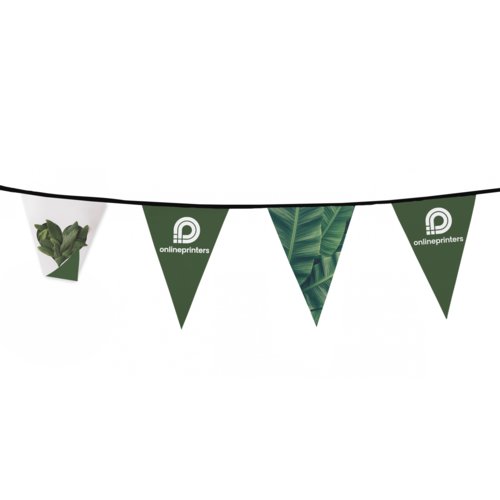 Papier-Wimpelkette, beidseitig bedruckbar und individuell gestaltbar.
