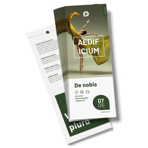 Lesezeichen aus Papier, beidseitig bedruckbar.