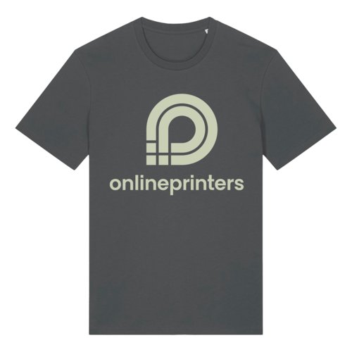 Anthrazitfarbenes T-Shirt aus Bio-Baumwolle mit kurzen rmeln.