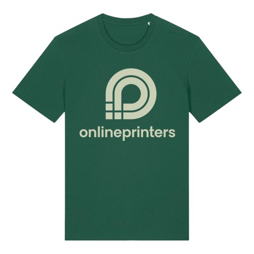 Grnes Baumwoll-T-Shirt im Unisex-Schnitt mit kurzen rmeln.