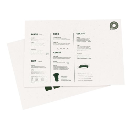 Papier Tischset, einseitig bedruckt.