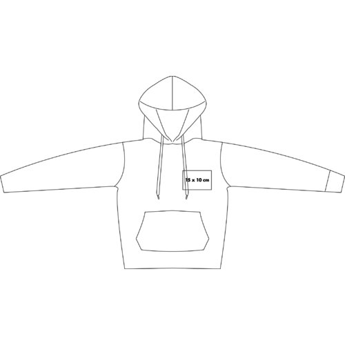 Hoodie aus Stoff mit Kapuze, Kängurutasche und Kordelzug für Herren.