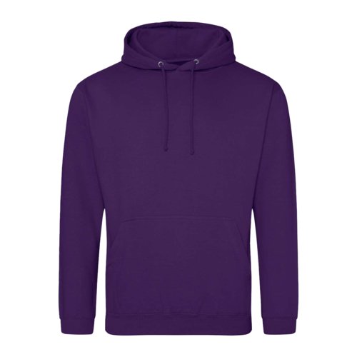 Violettes Baumwoll-Polyester-Mischgewebe mit Kapuze und Kordelzug.