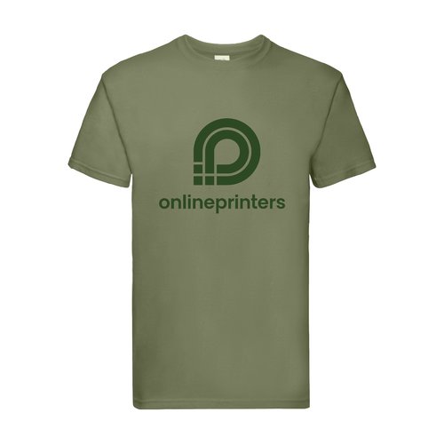Grnes Baumwoll-T-Shirt mit kurzen rmeln.
