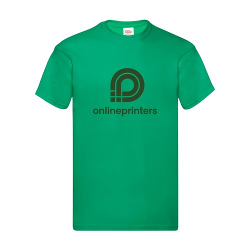 Grnes Baumwoll-T-Shirt mit kurzen rmeln und Rundhalsausschnitt.