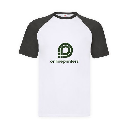 Baumwoll T-Shirt mit farblich abgesetzten Raglanrmeln.