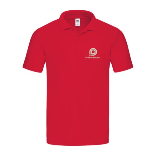 Rotes Baumwoll-Poloshirt fr Herren mit kurzem Arm.