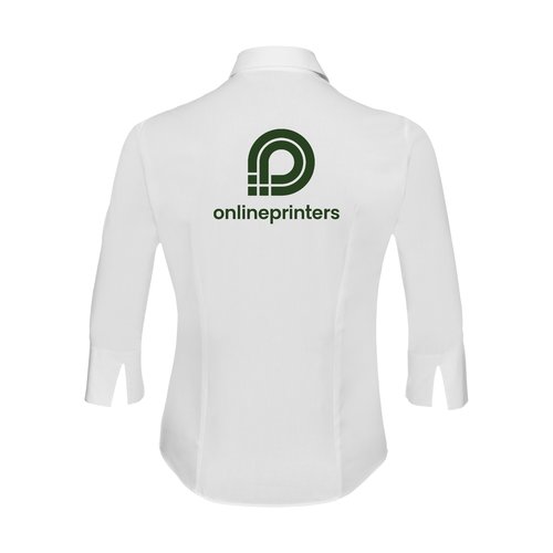Weie Baumwollbluse fr Damen mit 3/4-rmeln.