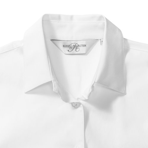 Weie Bluse aus Baumwolle mit Elasthan fr Damen.
