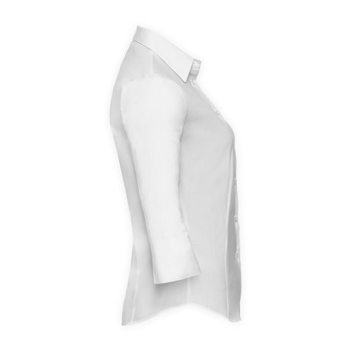 Weie Bluse aus Baumwolle mit Stretch-Anteil fr Damen.