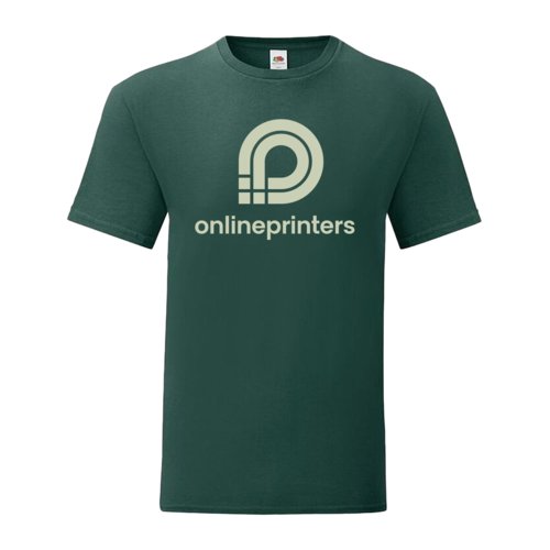 Grnes Baumwoll-T-Shirt fr Herren mit kurzen rmeln und Rundhalsausschnitt.