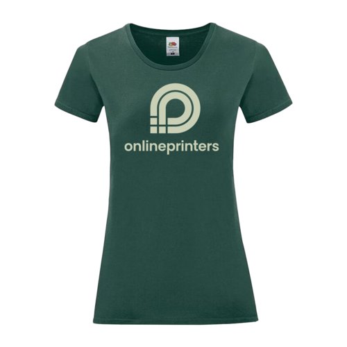 Grnes Baumwoll-T-Shirt fr Damen mit kurzen rmeln.