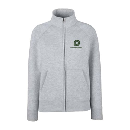 Graue Sweatjacke aus Baumwollmischung mit durchgehendem Reiverschluss und Taschen.