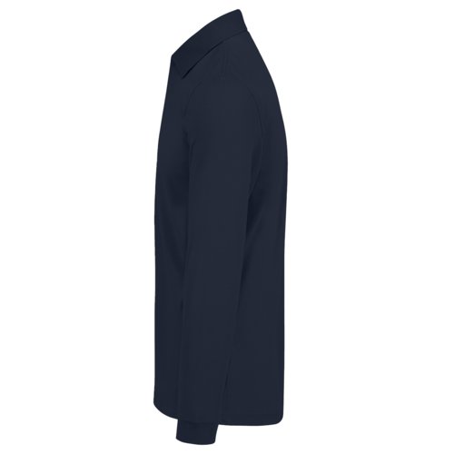 Marineblaues Baumwoll-Poloshirt mit langen Ärmeln für Herren.
