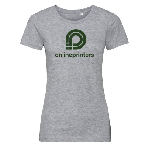Graues Baumwoll-T-Shirt fr Damen mit kurzem Arm.