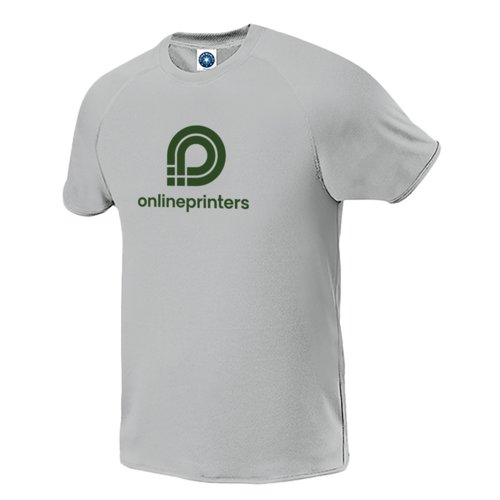 Graues Sport-T-Shirt fr Herren mit kurzen rmeln.